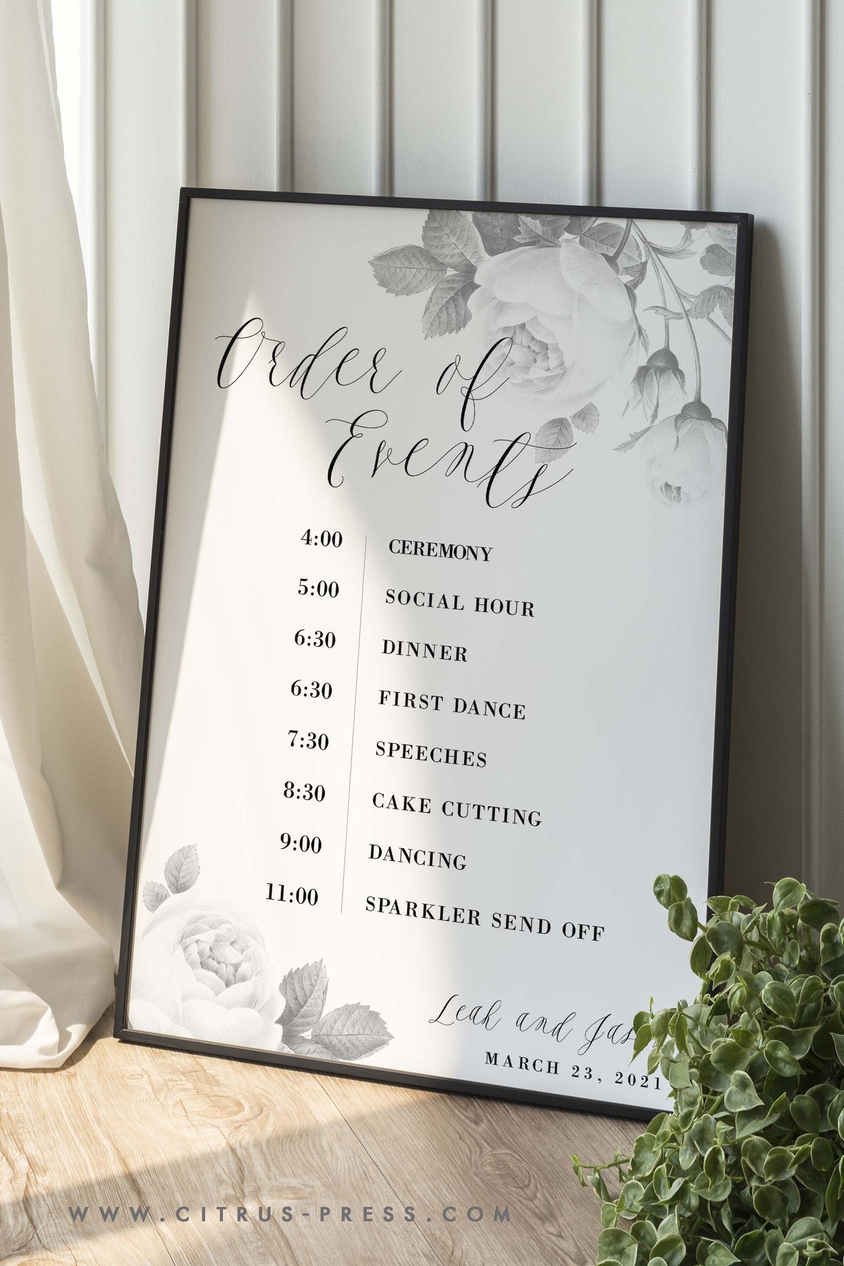 A Wedding Reception Order of Events Template