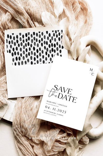 Modern Save the Dates for Wedding, Vellum Wedding Save the Date
