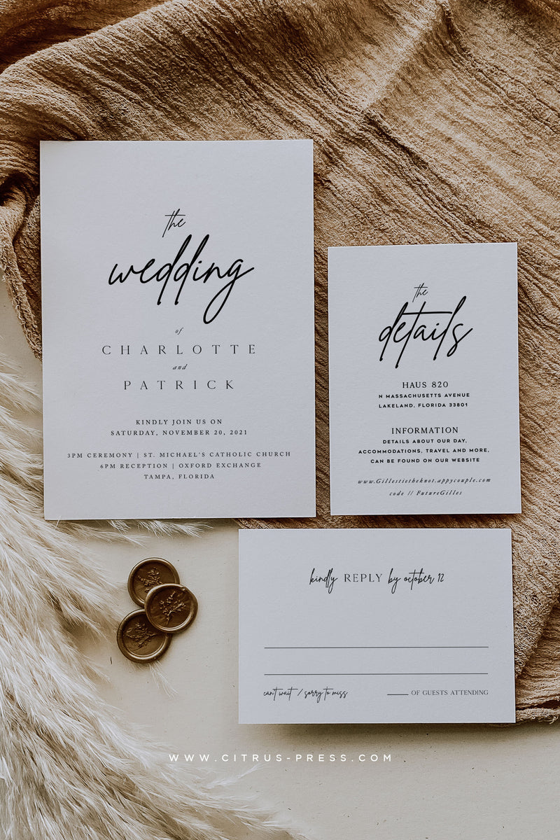 Modern Type Wedding Invitation | Printable Template – Citrus Press