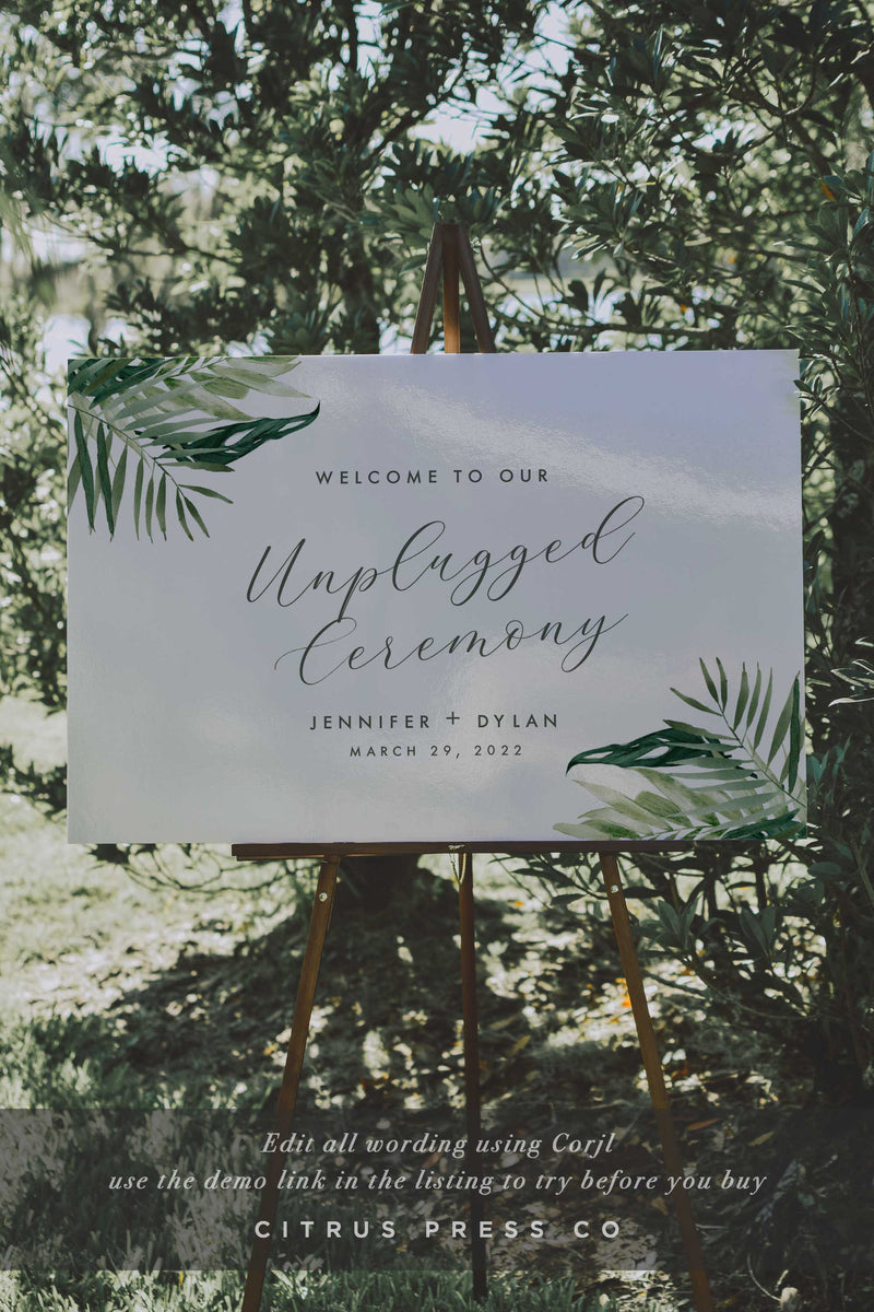 Wedding Reception or Ceremony Sign | Wedding Welcome Sign| Tropical De ...